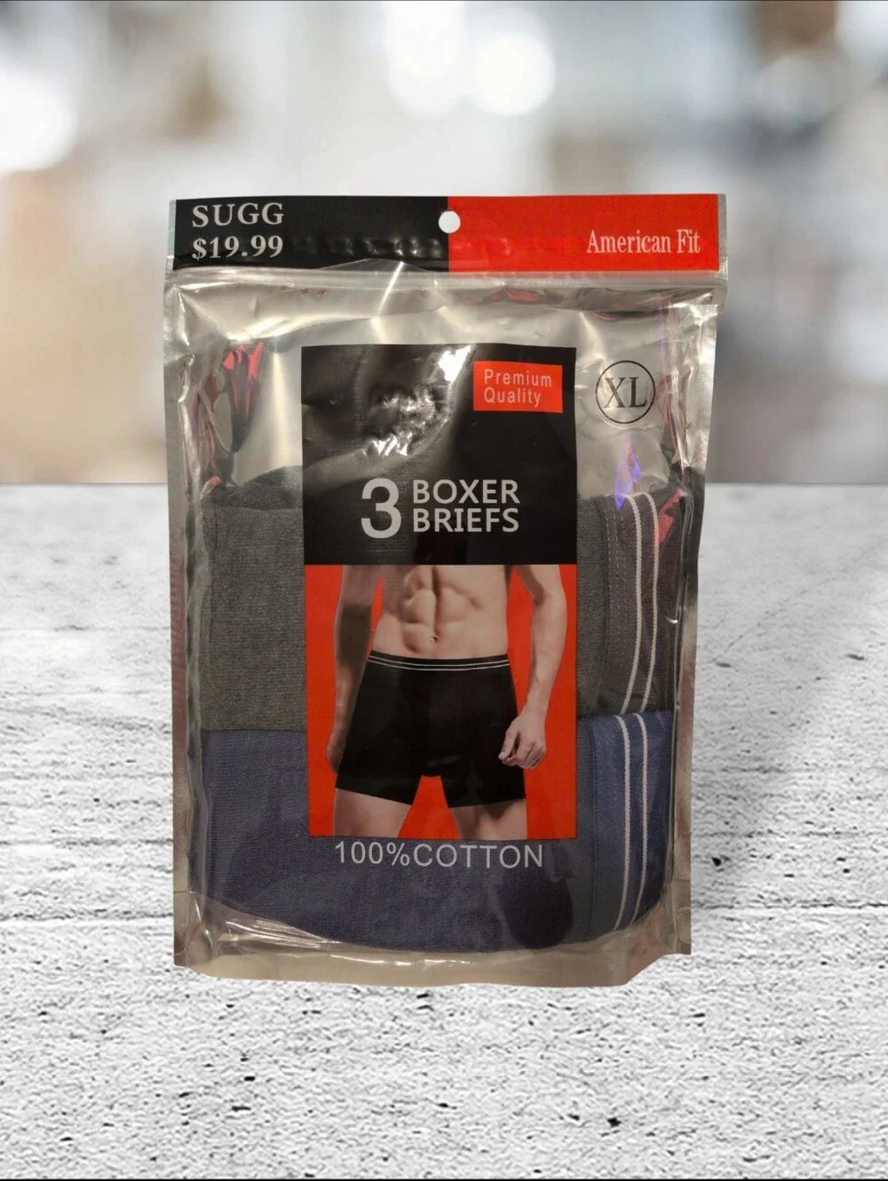 2 Pair Boxer Briefs Size XL